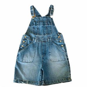 Disney Overall Denim Bib Shorts Pockets